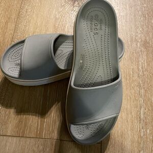Gray Platform Open Toe CROCS